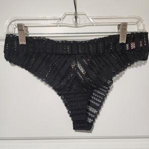 Victoria Secret Black Lace Panty Sz L